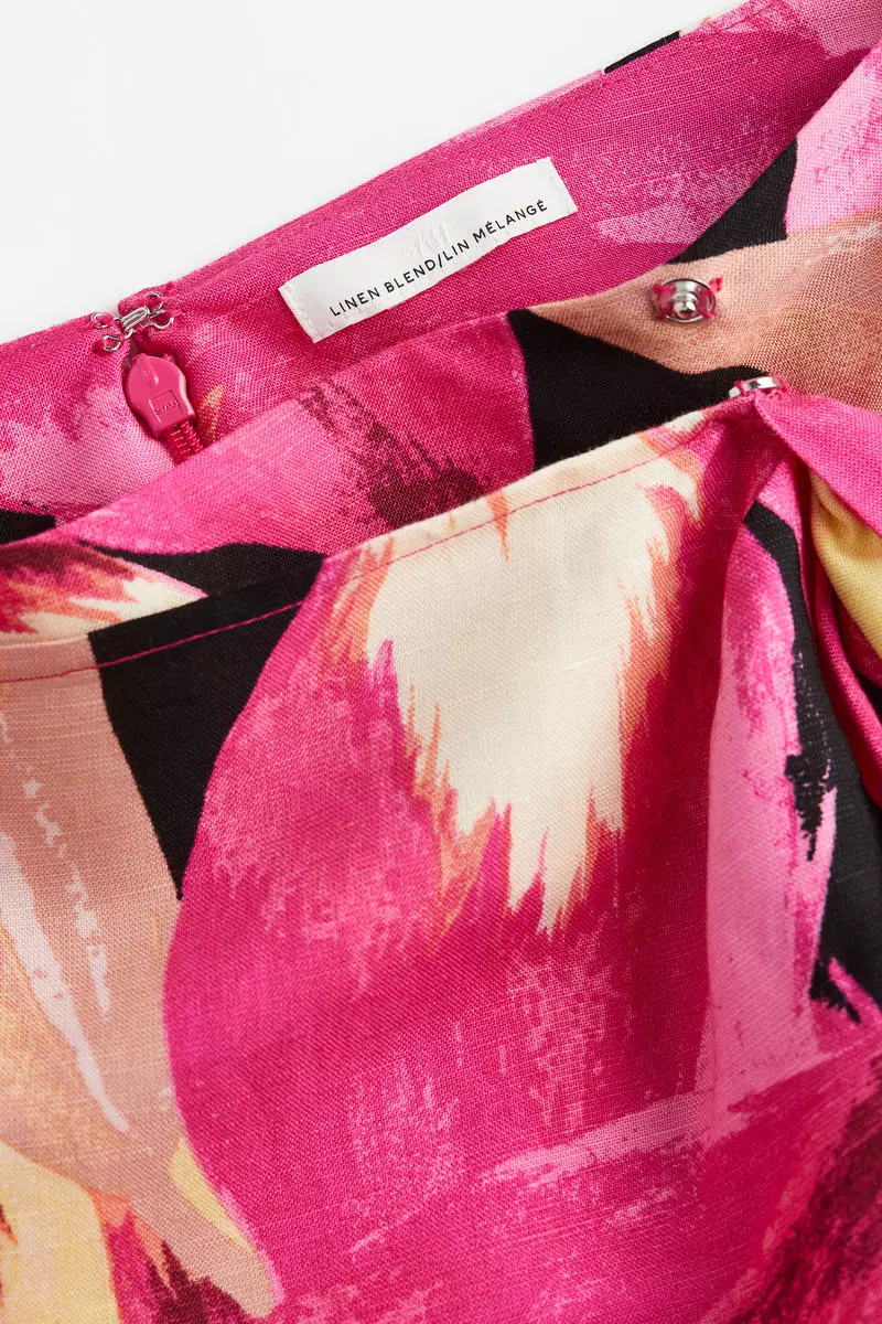 Buy H&M Linenblend wrapover skirt 2024 Online ZALORA