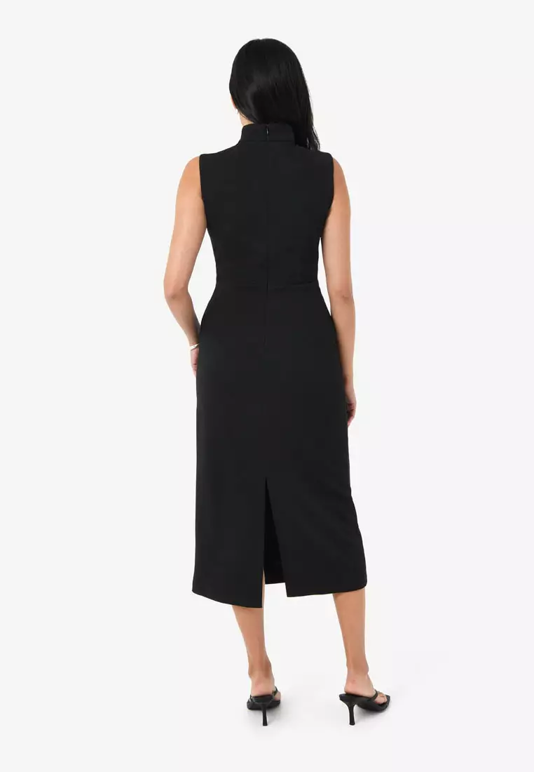 Alaia Twisted Lapel Midi Dress