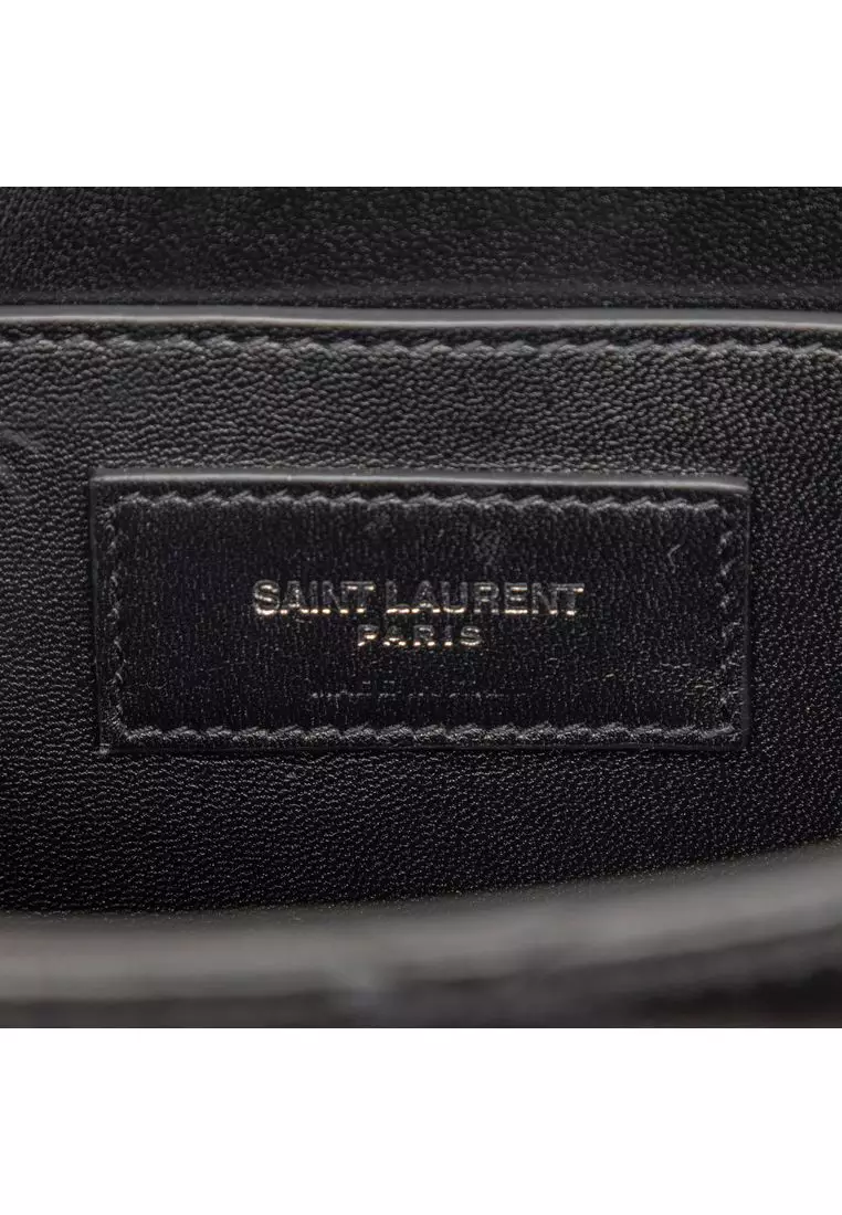 Pre-Loved Saint Laurent Quilted Lambskin Monogram June Box Bag