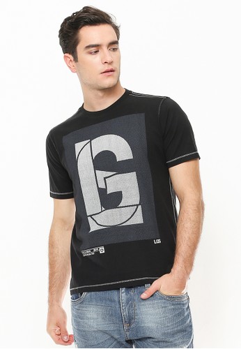 Jual LGS Slim Fit Kaos Fashion Printed Tee Hitam 