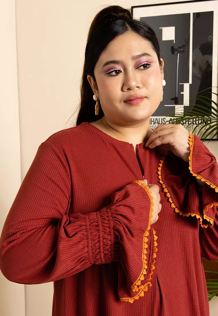 Buy Lubna Plus Size Knit Kenanga Set Online ZALORA Malaysia
