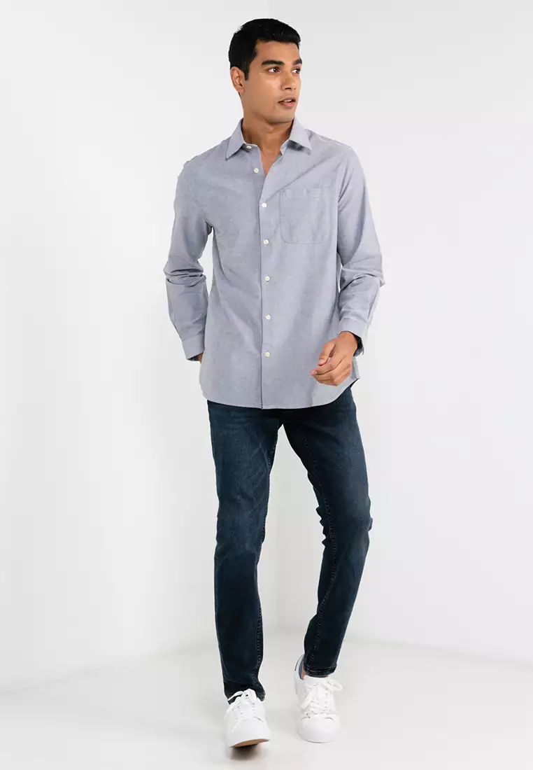 Buy Electro Denim Lab Basic Long Sleeve Shirt Online ZALORA Malaysia