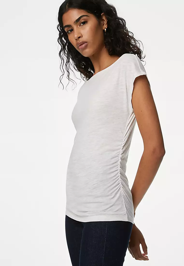 Cotton Modal Ruched Top