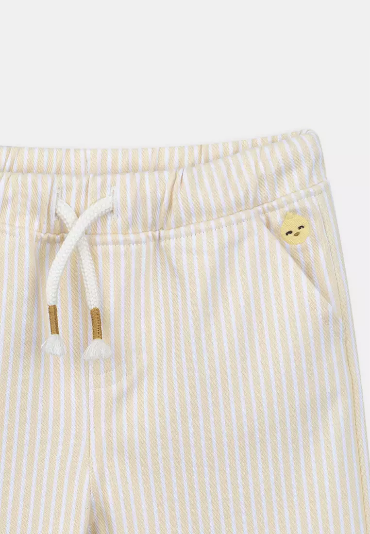 Buttery Yellow And White Striped Pants