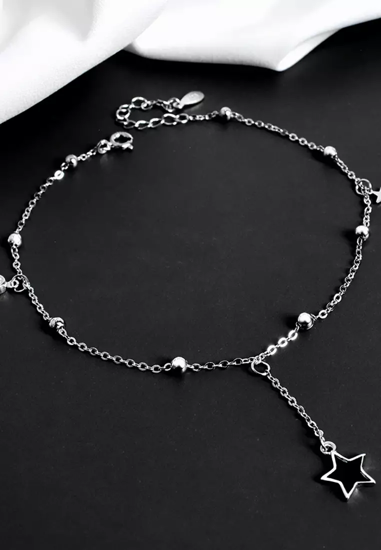 Buy LYCKA LDR9119 S925 Silver Star Charms Anklet 2024 Online