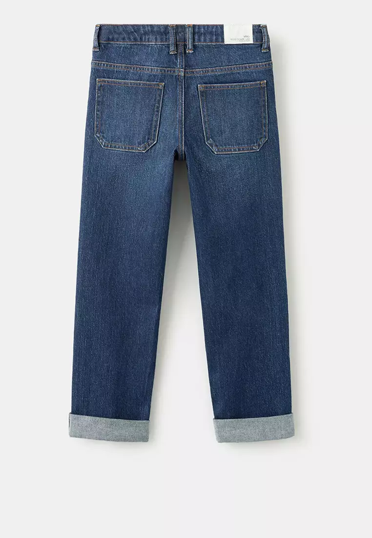 Turned-Up Straight Jeans