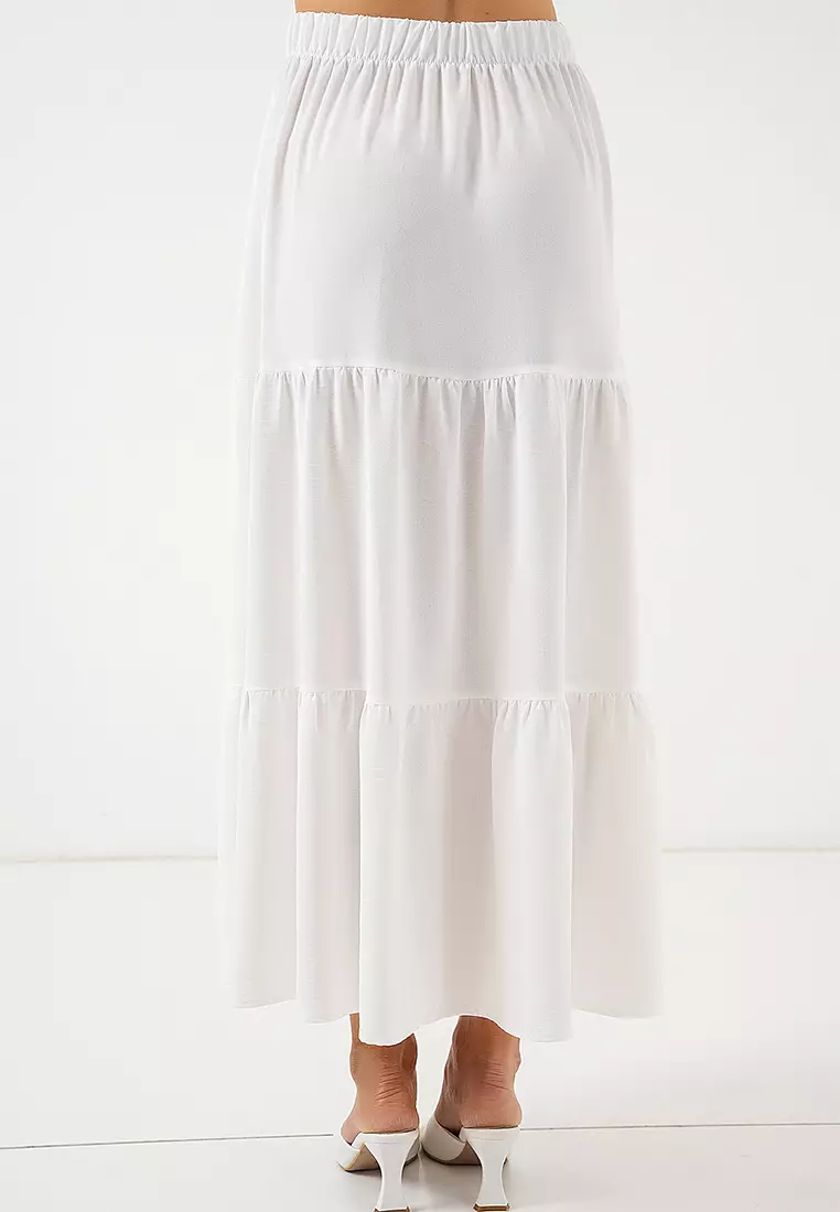 Women's Ayrobin Long Skirt 8048 - White