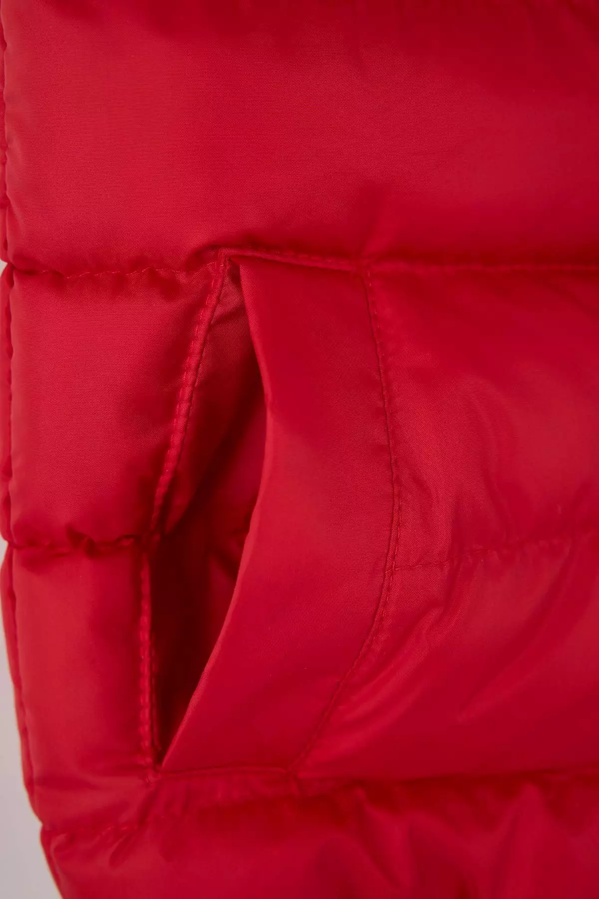 Red Unisex Children's Plain Hooded Regular Long Sleeve Vest Tkdaw26Ye00002