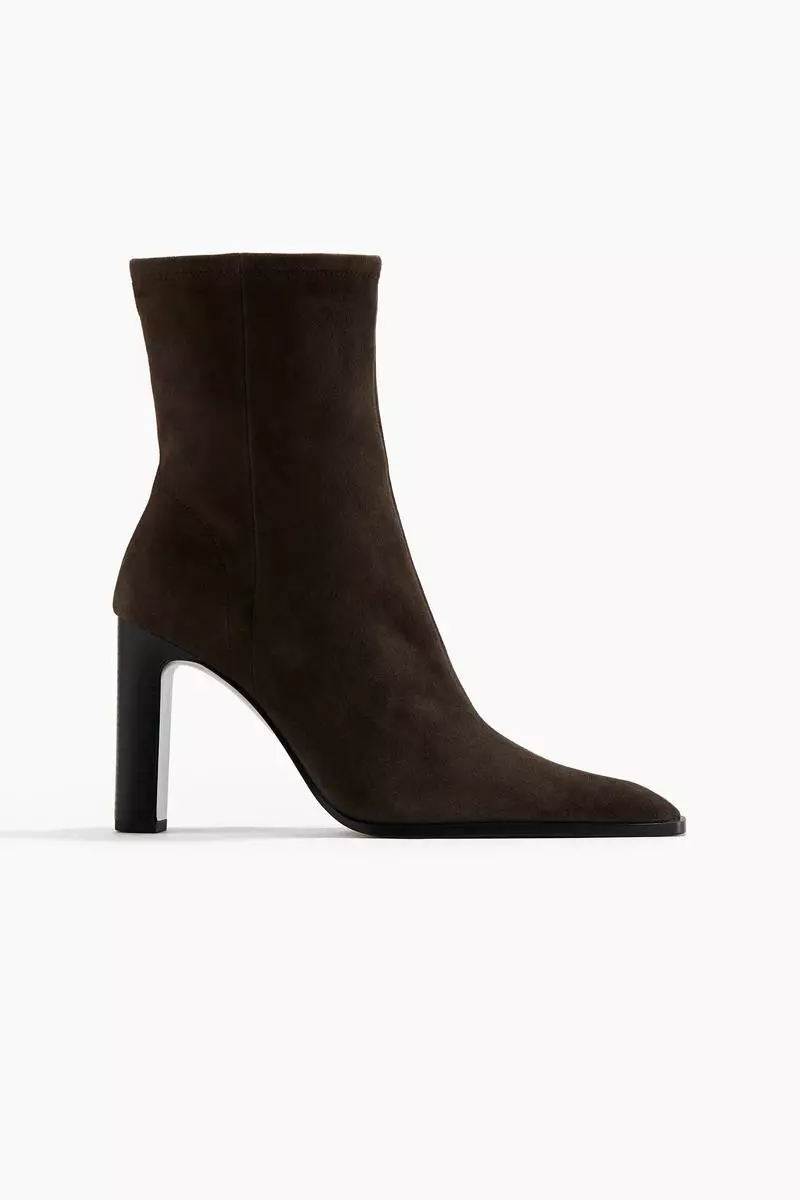 Heeled suede sock boots