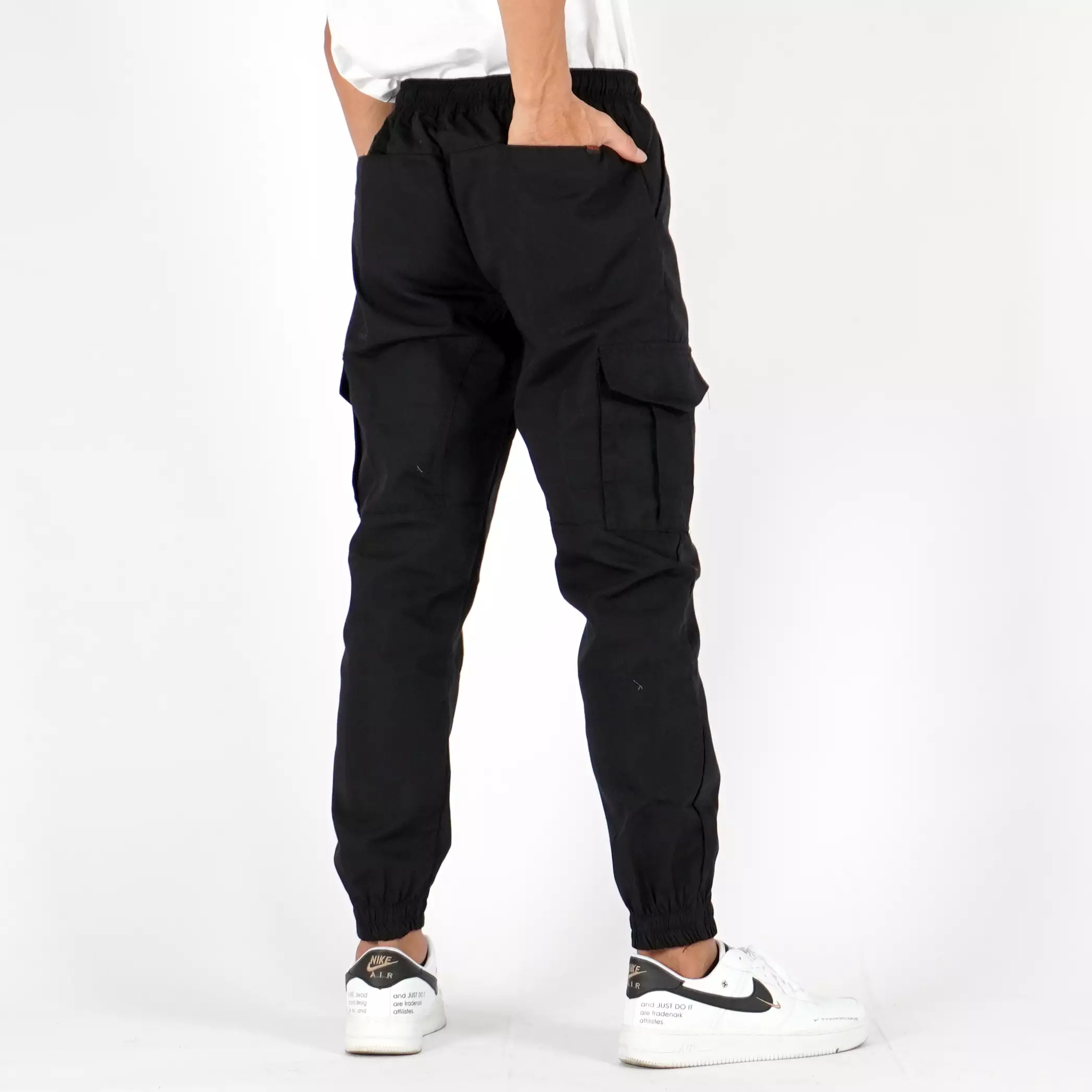  DAVE Celana Cargo Hitam Cargo Jogger Pants Celana Kargo Joger Pria - HITAM