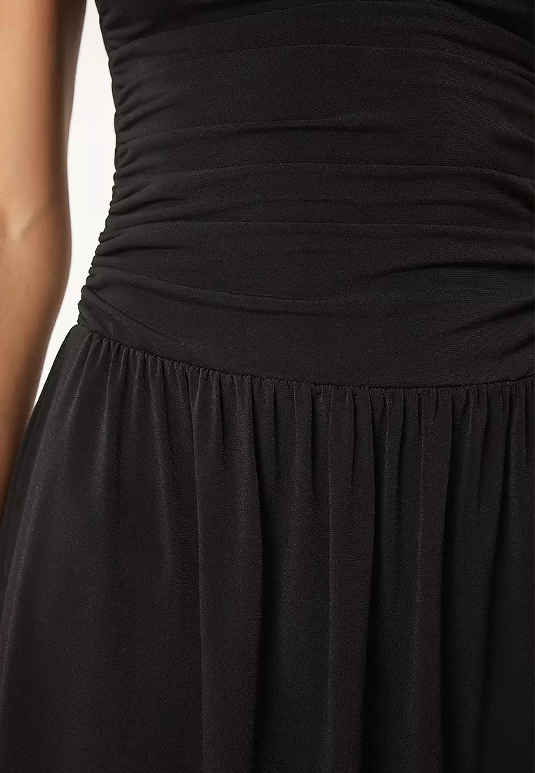 Gathered Midi Sandy Dress