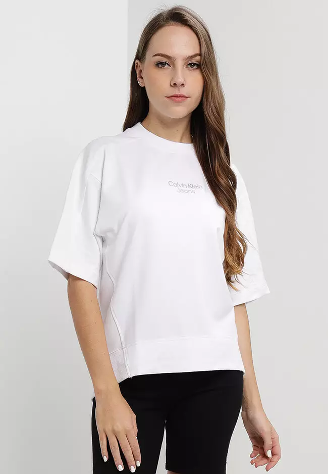 Calvin klein cropped sweatshirt deals
