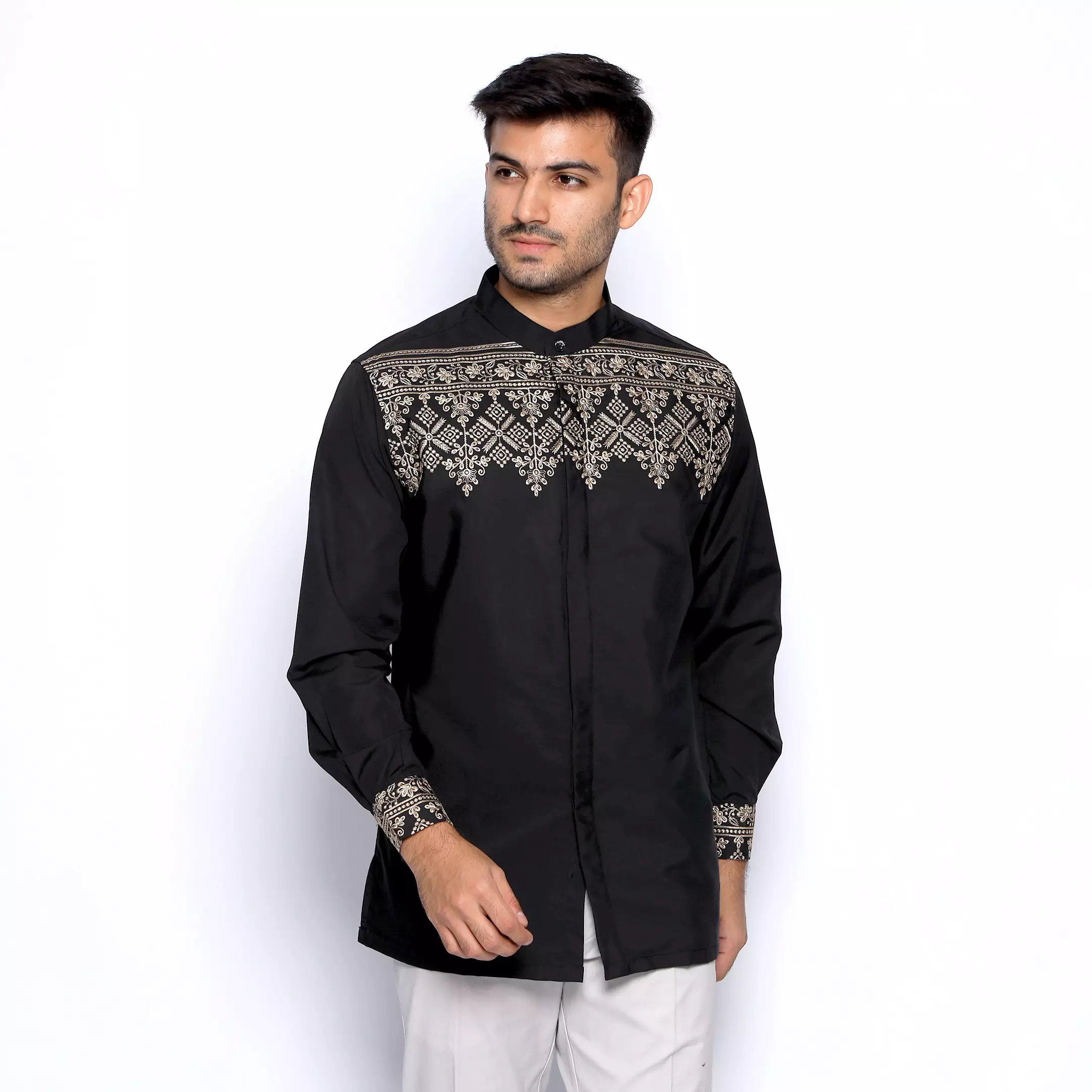 Casella Baju Koko Pria Lengan Panjang Premium Edisi Koko Sultan 9964 Black