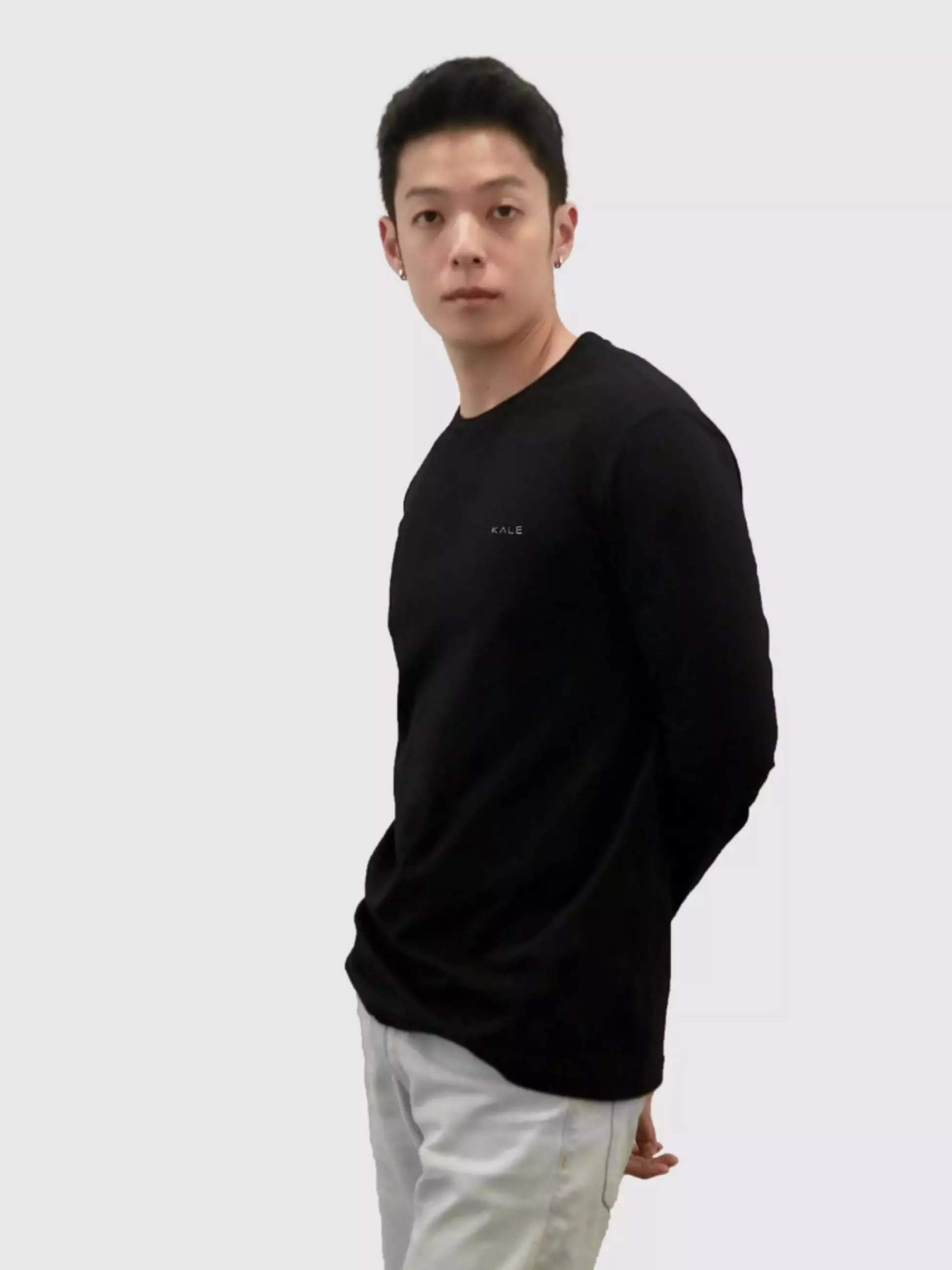 Kale AVION BLACK / Kaos Tangan Panjang Pria / Atasan Tangan Panjang Pria / Baju Kaos Polos Pria / Cotton Combed 30S / Cotton Combed 24S BLACK