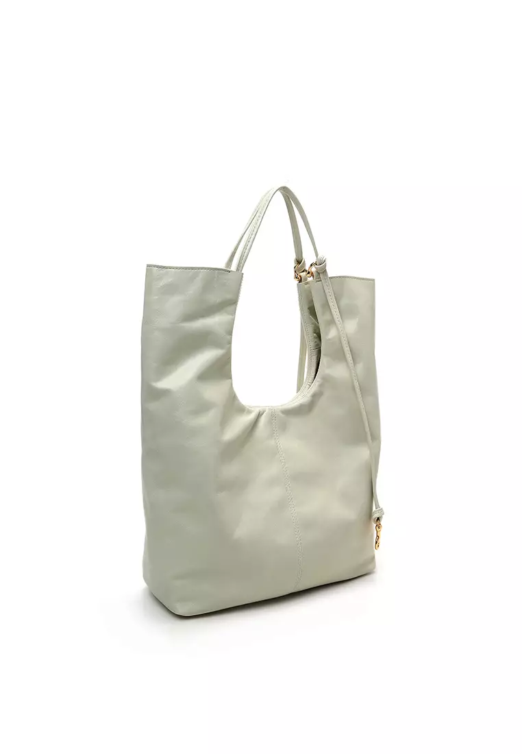 Ruche Cutout Rectangle Hobo Clutch Bag - Distressed Grey