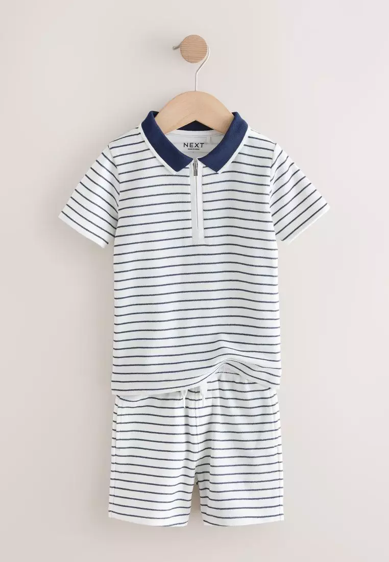 Short Sleeve Polo Shirt And Shorts Set