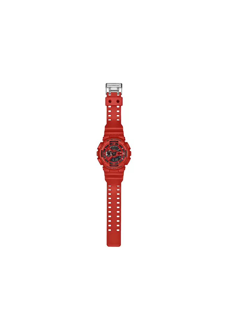 GA-110RRB-4A Men Analog-Digital Watch Red Resin Band