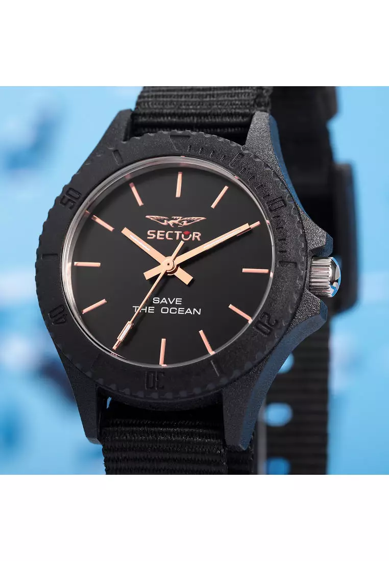 3 Years Warranty Sector Save The Ocean 32mm Black Ladies Watches R3251539501