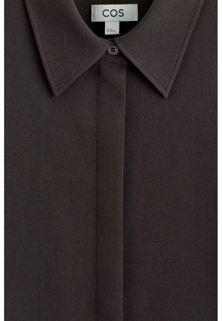 LONG-SLEEVED MINI SHIRT DRESS