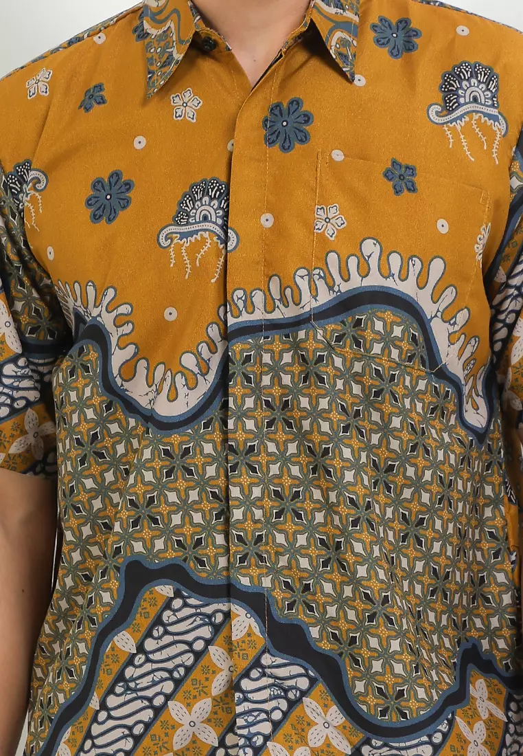 Bintang Kemeja Batik Exclusive Premium Pria Casual Modern Lengan Pendek
