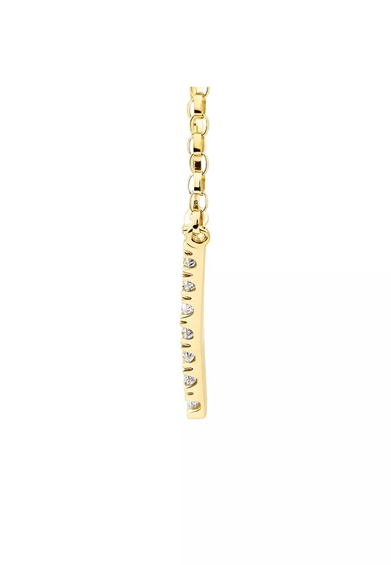 V Initial Necklace with 0.10 Carat TW of Diamonds in 10kt Yellow Gold