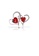 Glamorousky white Simple and Sweet Plated Gold Double Heart Brooch with Red Cubic Zirconia 9A43EAC2540E0AGS_2