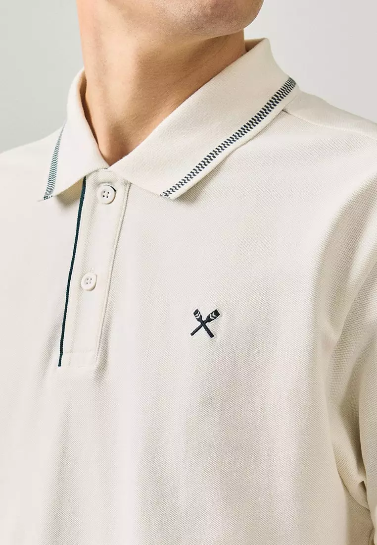 Regular Fit Polo Shirt With Contrast Chest Embroidery In Pique