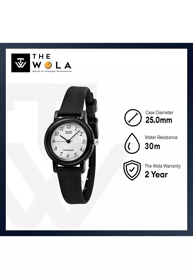 Women's Analog Watch LQ-139BMV-1BL Mini size Black Resin Band Ladies Watch