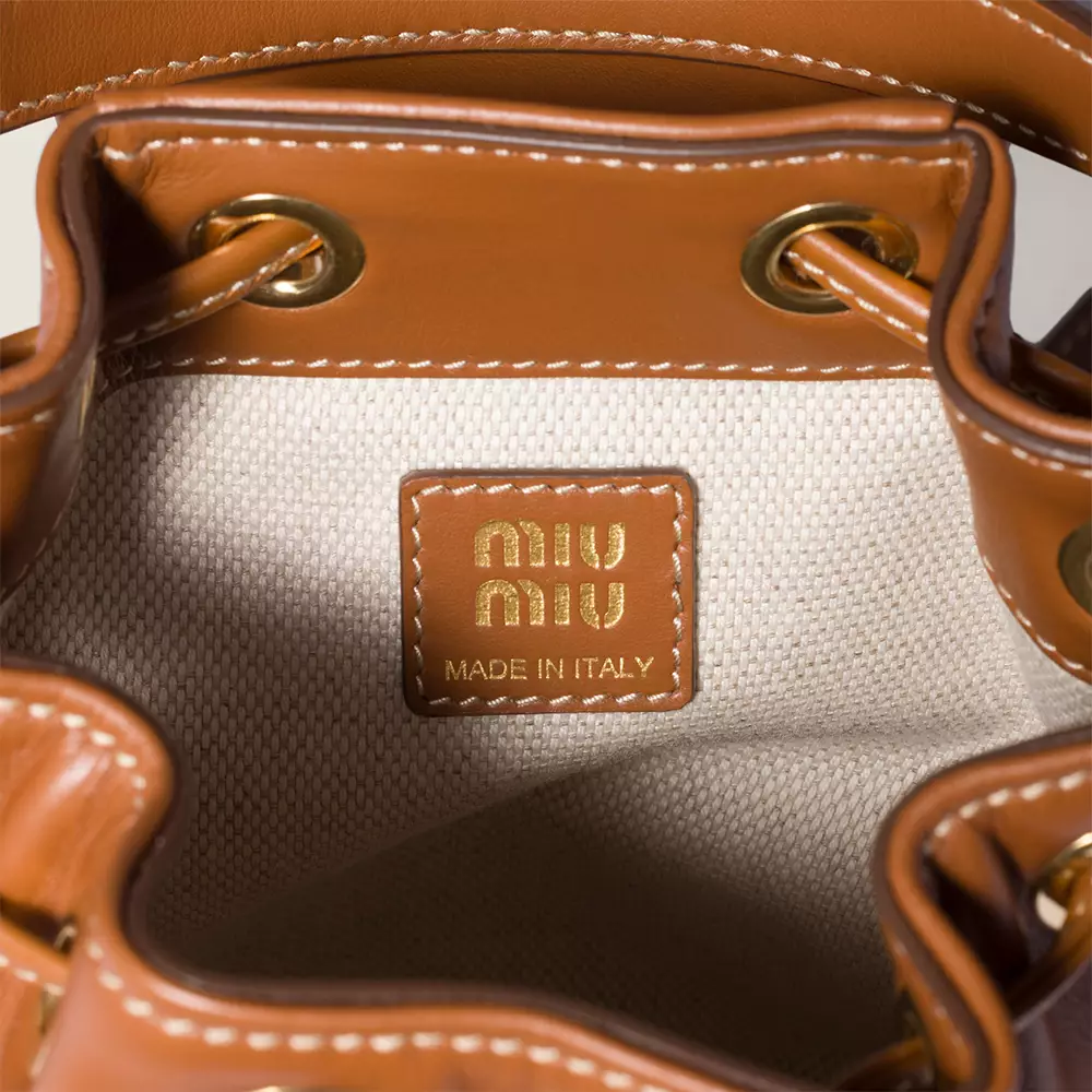 Leather Mini Backpack Cognac