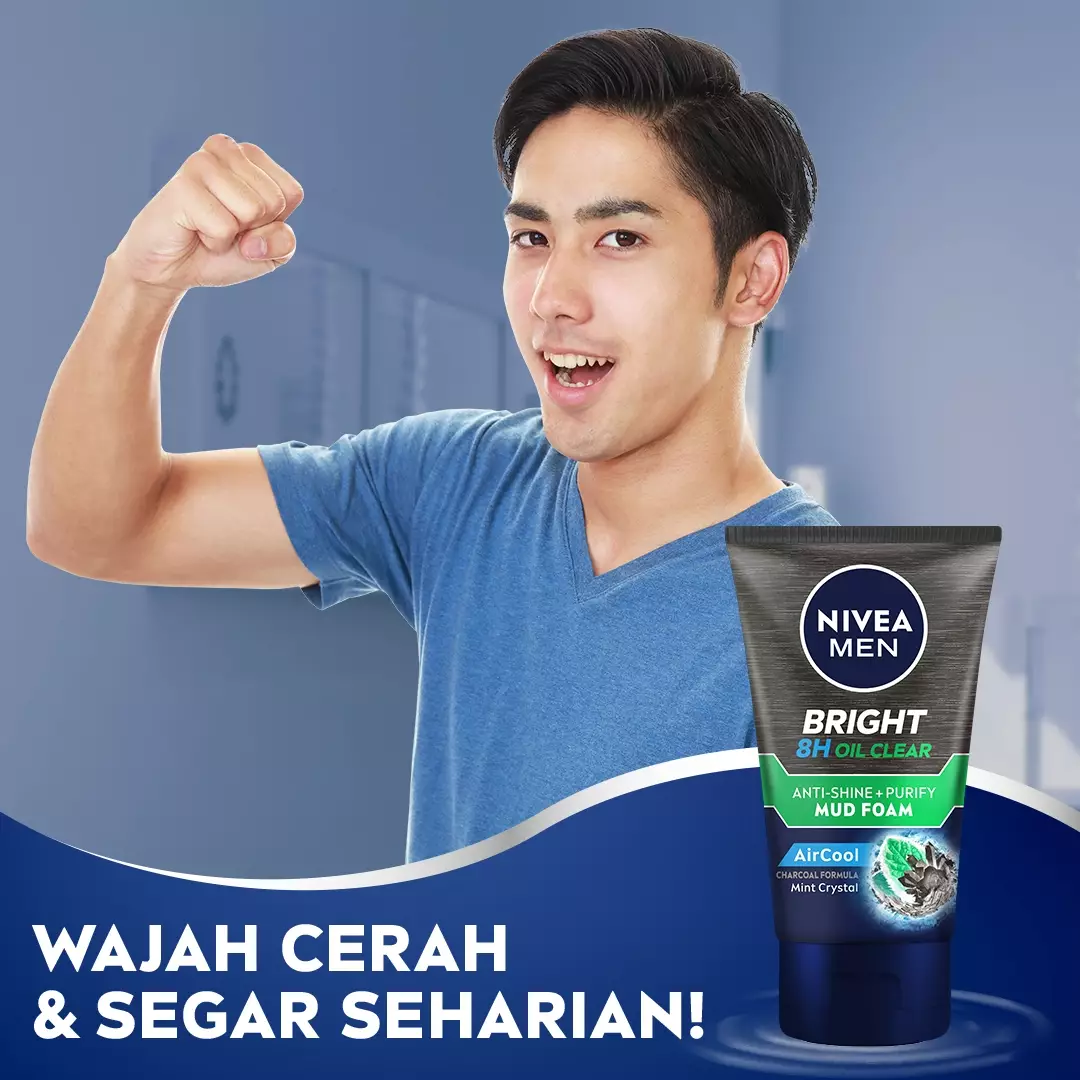 NIVEA MEN Personal Care Men Bright 8H Anti-Shine 100ml - Twin Pack