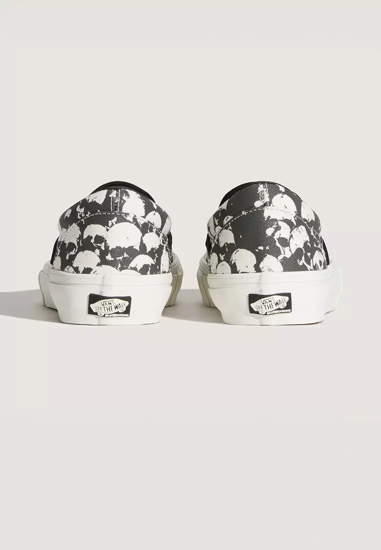 Vans Skate Slip-On Skull Pile Shoes - Black
