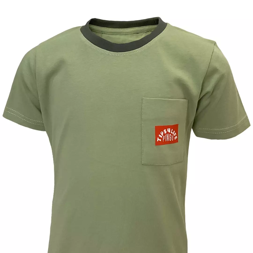Pingu Kaos Anak Laki Laki Sablon Hijau Sage 92000132