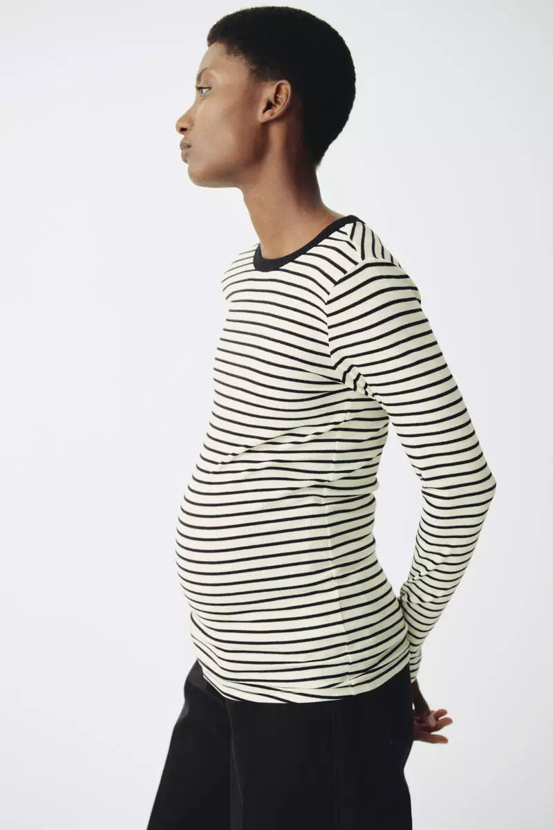 MAMA Ribbed jersey top