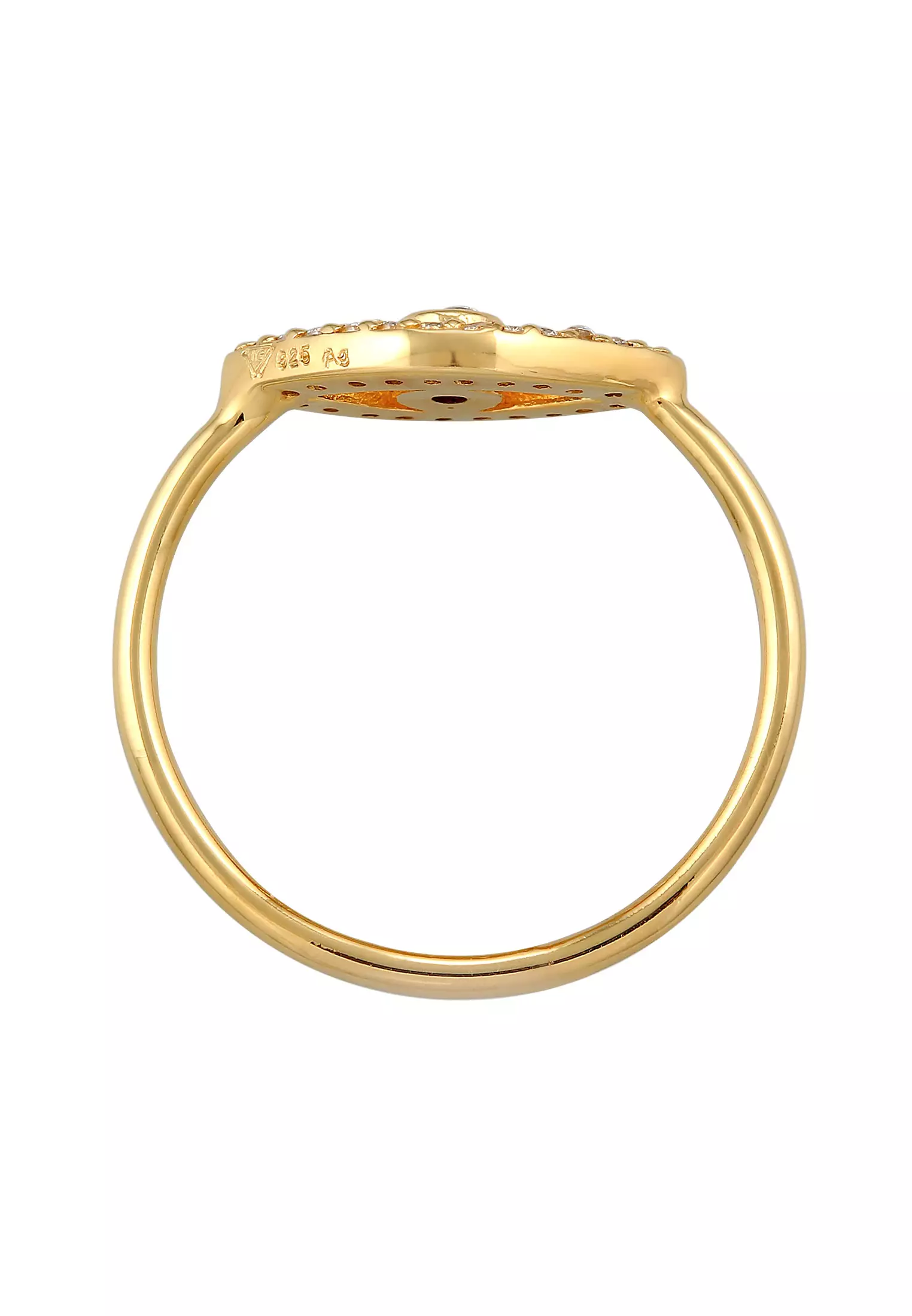 Ring Evil Eye Symbol Sparkling Zirconia Crystals Gold Plated