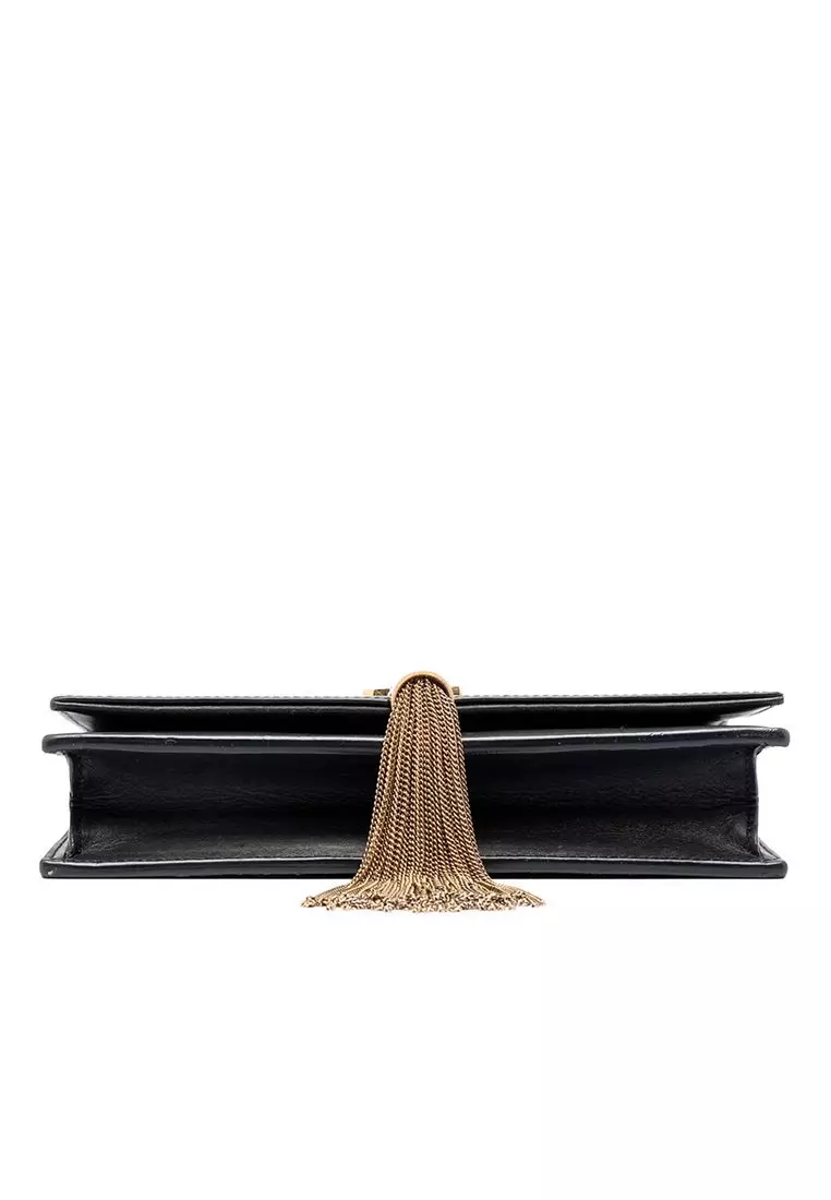 Pre-Loved Saint Laurent Smooth Calfskin Monogram Kate Tassel Chain Wallet