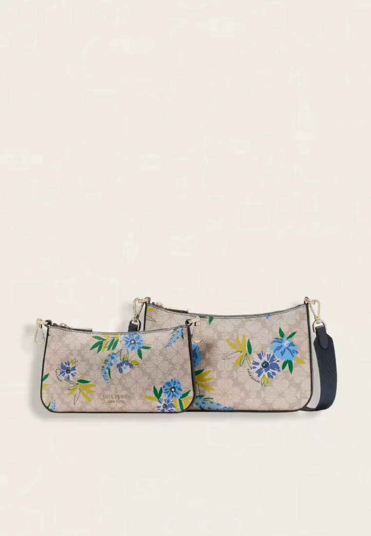 Kate Spade Duet Spade Flower Floral Crossbody Blazer Blue Multi