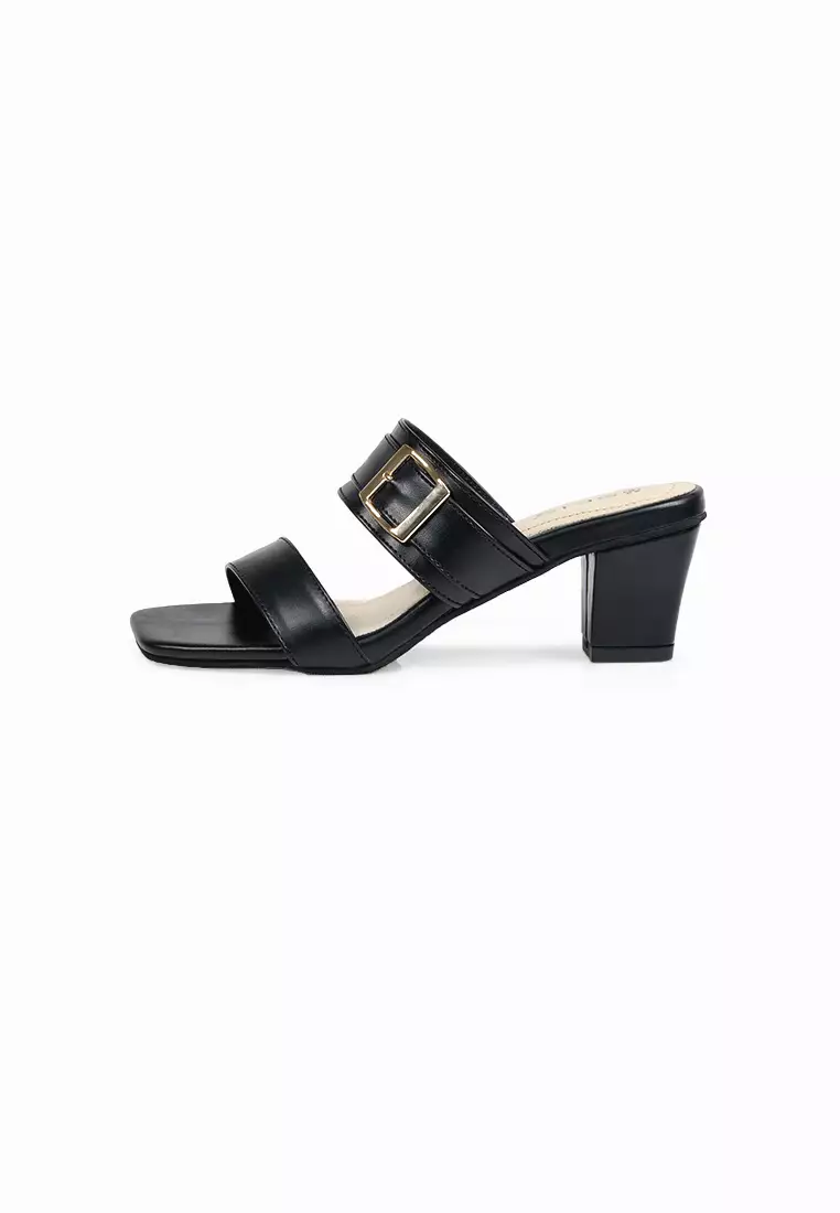 SEIS Silvia Sandal Heels Wanita Hak 5 cm - BLACK