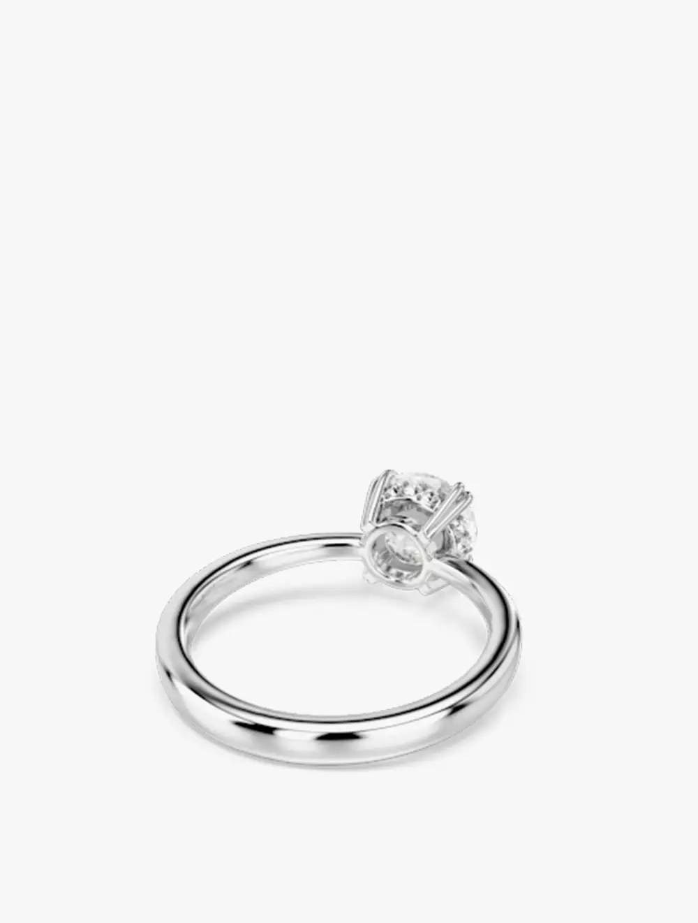 Stilla cocktail ring, Round cut, White, Silver-tone finish - 58