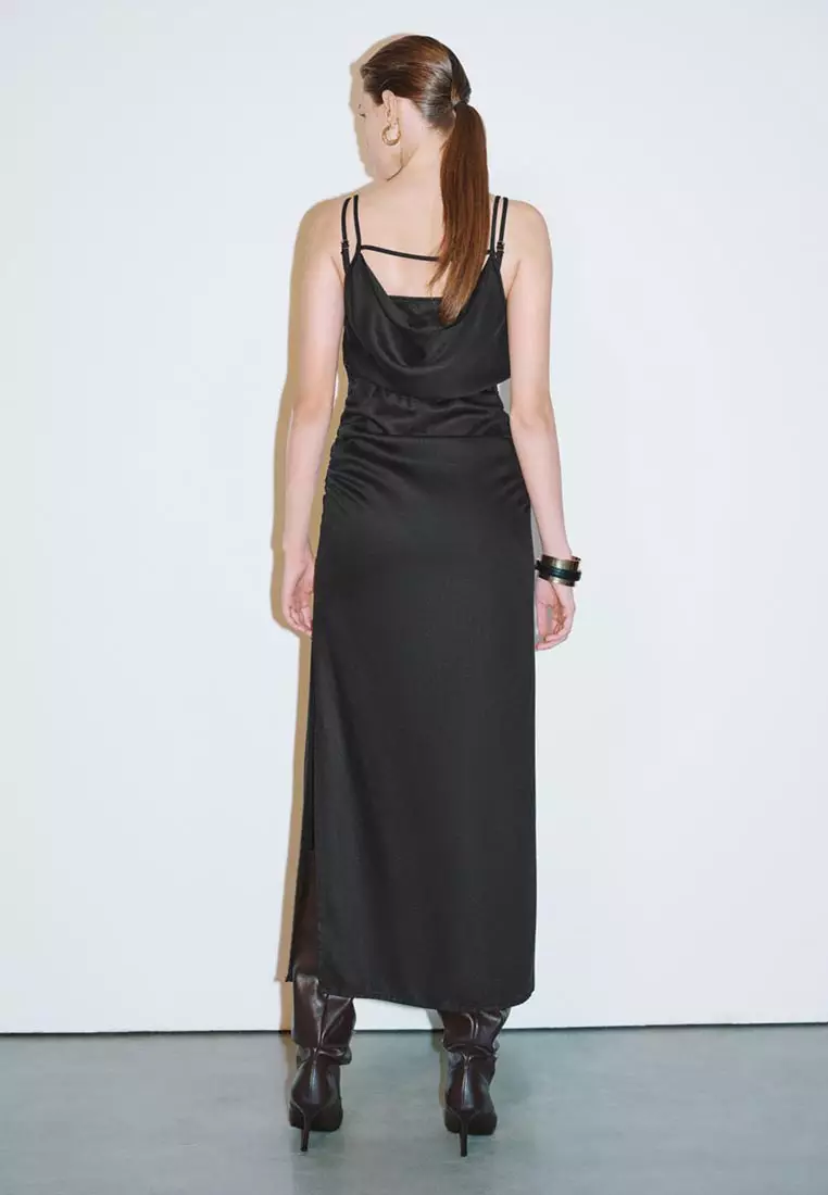 UR春季新款女装魅力蕾丝荡领吊带休闲连衣裙UWG850022