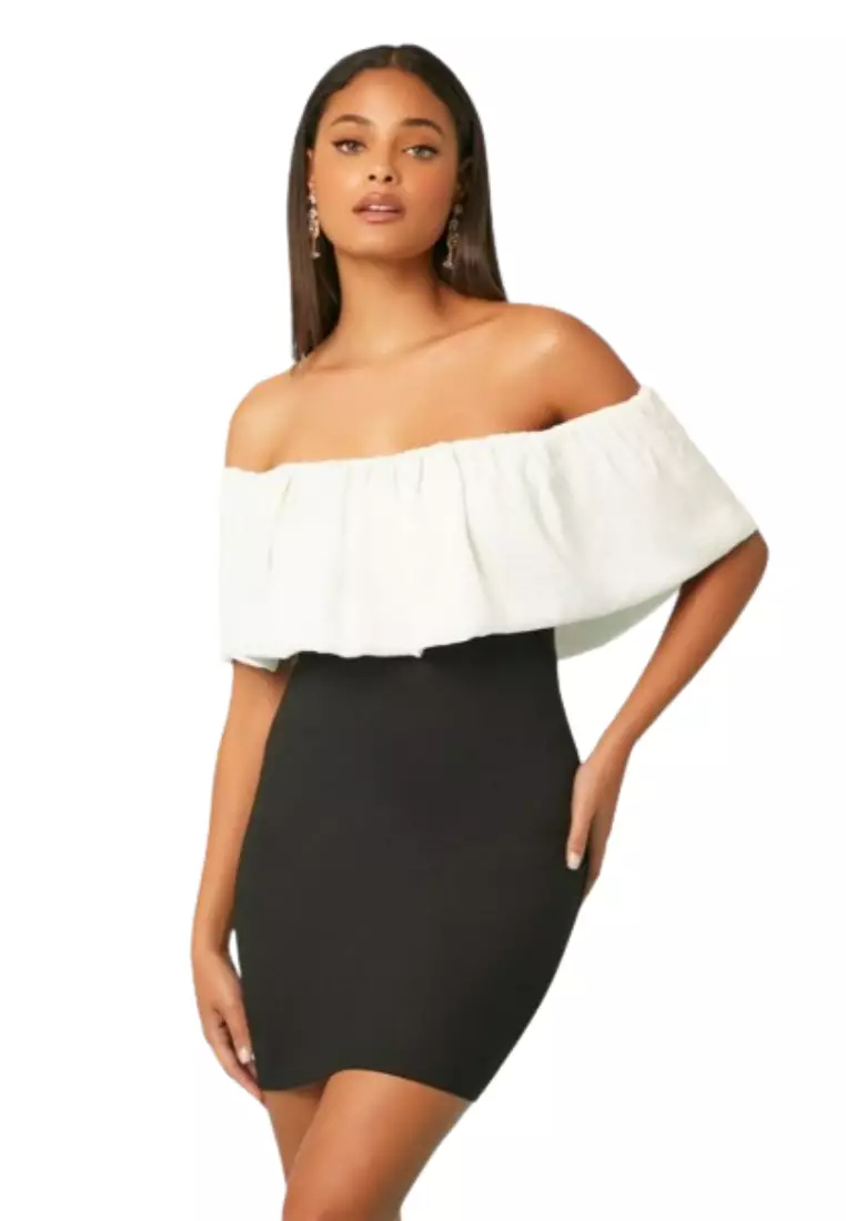 Forever 21 black store and white dress