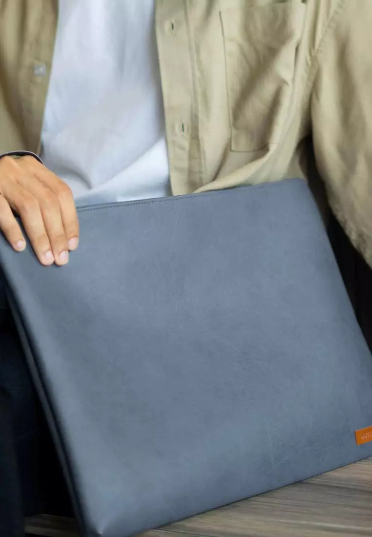 Houseofcuff Clutch Pria Tas Tangan Unisex Abu-Abu Model Polos Zipper