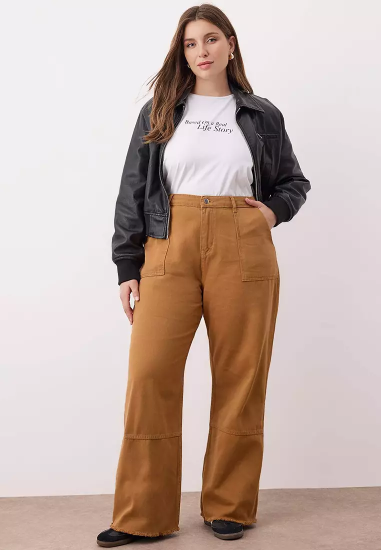 Mustard High Waist Wide Leg Plus Size Wide Leg Jeans