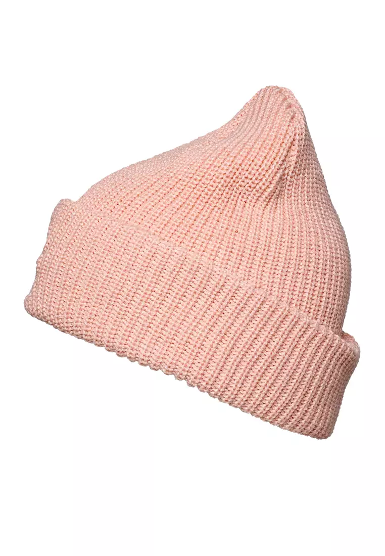 Beanie Bordir Manset Wafel Warna Baby Pink