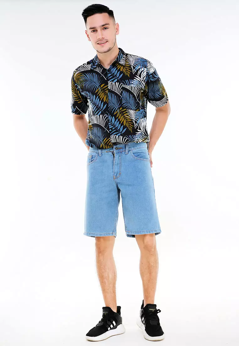 Rishham Celana Pendek Denim Pria Casual Short Pants Material Jeans ORIGINAL - Bioblitz