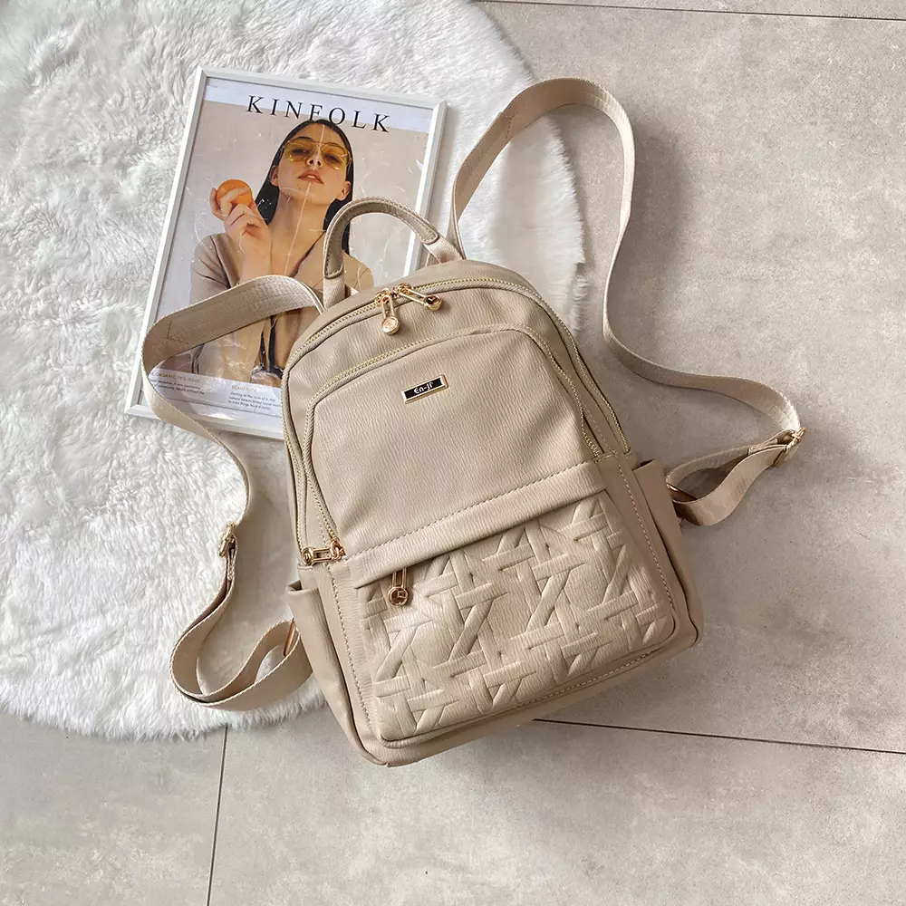 En-ji Yebina Backpack Wanita Warna Khaki