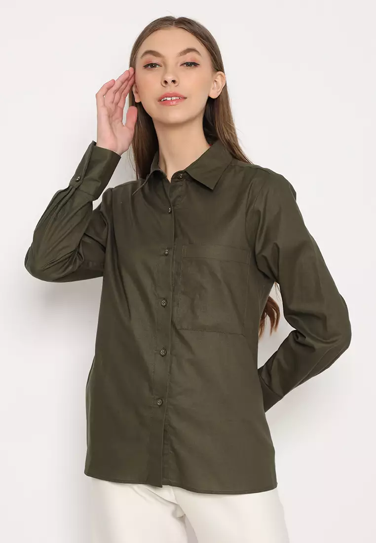 Plain Shirt Army Green By Brilliant Girl