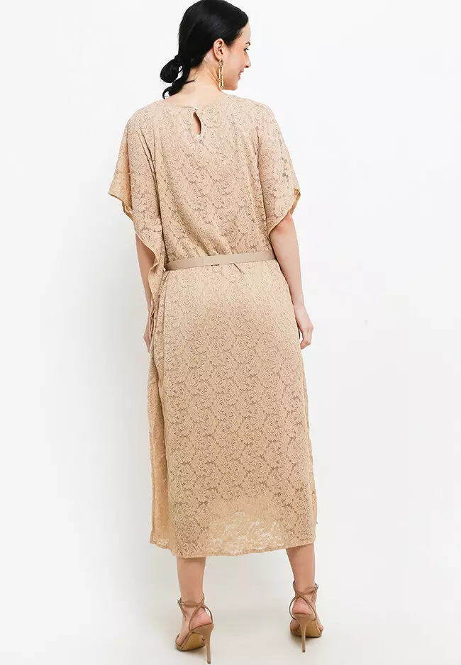 Self Tie Batwing Lace Kaftan