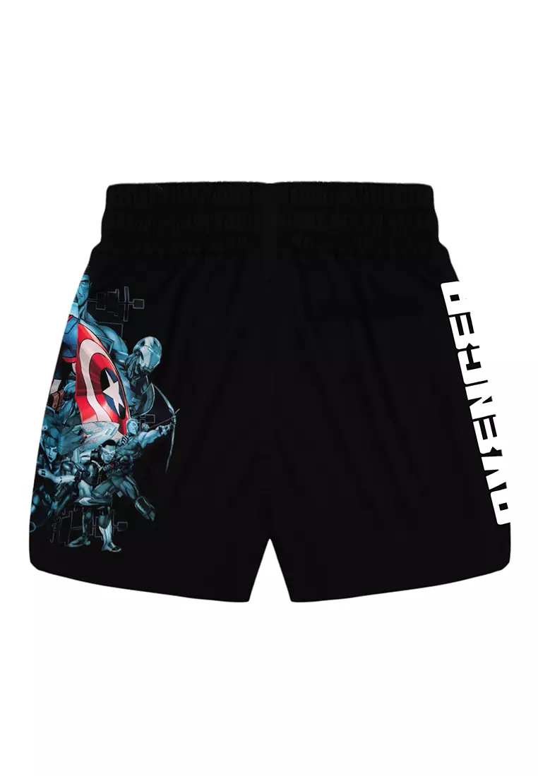 Captain America Swim Shorts With Drawstring Boys Kid Swimwear