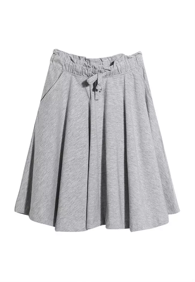 Grey jersey hotsell skirt drawstring