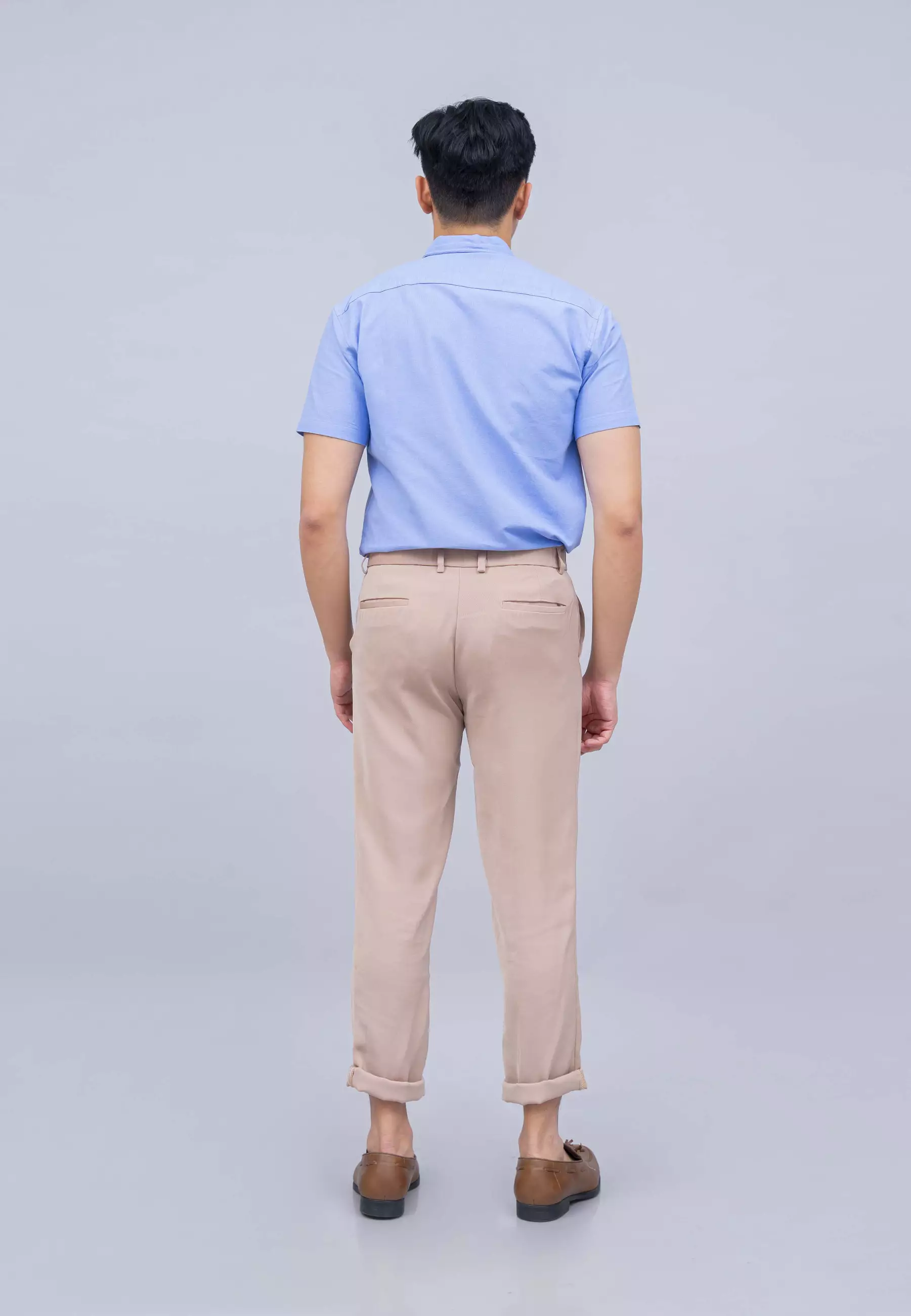 Houseofcuff Kemeja Pria Lengan Pendek Slim Fit Biru Langit